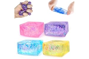 HHBDY Cube Balle Anti Stress TenaLucy 4 Pièces Anti Stress Enfant Matériau TPR Balle Anti Stress Adulte Confortable et Doux pour Evacuer Le Stress et Soulager Les Tensions
