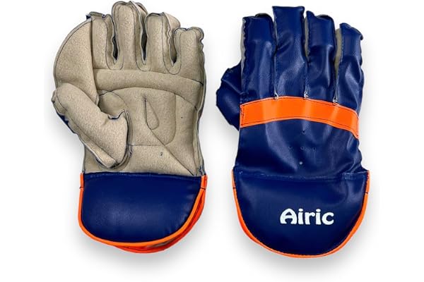 Airic Polyvinyl Chloride Economical and Durable Cricket Wicket Keeping Gloves (Boys (8 to 12yrs)), Multicolour