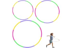 JAZRVR 3 Stück Hula Hoop Reifen kinders, hullahub Reifen für Kinder, Hula Hoop kinders, hulahoopreifen für Kinder, 8 Segmenten - Hoola Hoop für Outdoor-Sport & Familienspiele