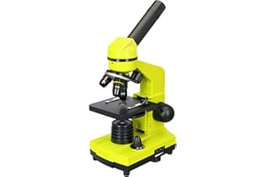 Microscopio per Bambini e Studenti Levenhuk Rainbow 2L, Color Verde Limetta, con Kit di Esperimenti e Luce LED Inferiore e Superiore per L’Osservazione di Qualsiasi Tipo di Campione