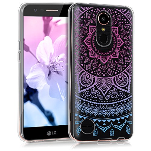 kwmobile HÃ¼lle fÃ¼r LG K10 (2017) - TPU Silikon Backcover Case Handy SchutzhÃ¼lle - Cover klar Indische Sonne Design Blau Pink Transparent