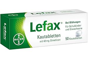 ‎LEFAX Lefax Kautabletten - mit 42 mg Simeticon - bei leichten Blähungen - mit Pfefferminzgeschmack - für Kinder geeignet - 1 x 50 Tabletten