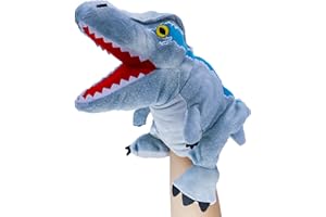 lilizzhoumax Simulation Velociraptor Hand Puppet Plush Toy, Stuffed Animal Plush Dinosaur, Cute Role-Playing, Child Interactive Early Education Toys Home Decoration Animal Toys, Gift for Kids