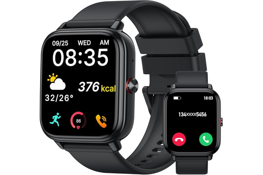 Smartwatch for Men and Women, 1.83 Inch HD Bluetooth Calling Watch, 110+ Sports Modes, Fitness Tracker with 1000 mAh Battery, 20 Days Time, Waterproof IP68 Smartwatch for Android/iOS