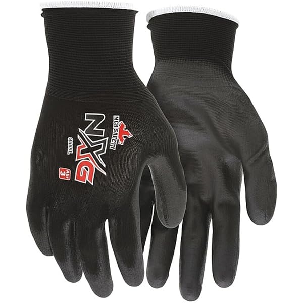 MCR Safety 9669XS Nylon Knitted Shell Memphis Gloves with Black PU