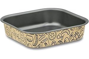 OPIROS Teglia In Alluminio Antiaderente Per Cotture In Friggitrice Ad Aria Airfryer E Forno (Quadrata cm.21x21)