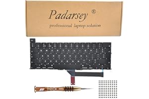 Pardarsey Replacement UK Layout Keyboard Compatible with MacBook Pro 16 inch with Touch Bar A2141 Released 2019 UK Layout+Keyboard Screws+Screwdriver