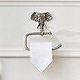 Melody Maison Metallic Silver Elephant Toilet Roll Holder 18cm x 19cm, Metal, Bathroom Accessories