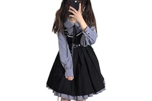 SARGE KNIVES SARGE Lolita Douce Fille Robe Kawaii Jolie Fille Robe à Bretelles 2 pièces Ensemble Femmes Chemise décontractée Robe Tenues japonaises