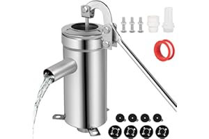 DBREAKS Pompa manuale per acqua in acciaio inossidabile, pompa da giardino per pozzi fino a 10 m di profondità, per case, giardini domestici, cortili, stagni