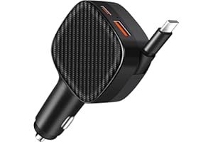 Oridolly 3 en 1 Chargeur Allume Cigare USB C, 85W Max Charge Rapide Chargeur Voiture avec 70 CM Câble PD 3.0 Type-C Rétractable, Compact Car Accesoire Compatible pour iPhone 17/16/Galaxy