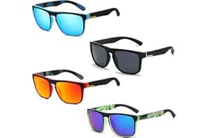 Jortmrd 4 Pares Gafas de Sol Hombre Polarizadas, Polarized Sunglasses, Protección UV400 Gafas Polarizadas Hombre para Conducir, Pesca, Ciclismo