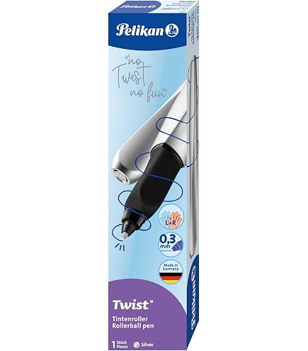 Pelikan Twist ECO Penna Roller Scuola: Ergonomica, Punta M, Colore Blu - 3