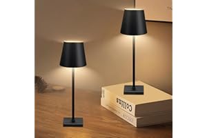 CGSGDK Lampada da scrivania wireless ricaricabile LED, luce moderna alimentata a batteria 5000mAh, dimmerazione a 3 livelli, con controllo tattile, utilizzato per comodino, all'aperto, terrazza, ristorante
