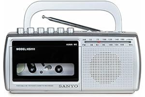 JG PANASOUND Sanyo Ks-111 Plata Radio Cassette Grabador Portatil Red Y Pilas