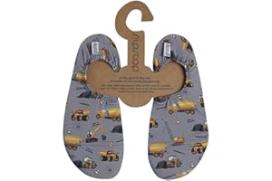 Slipstop MIXER Pantoufles pour enfant Motif pelleteuse Gris