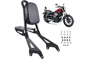 Bravema Motorcycle Rear Sissy Bar Backrest with Luggage Rack, Detachable Backrest Passenger Seat Fit for Yamaha Bolt XV950 XVS950 2013-2022