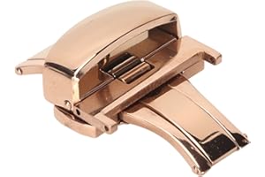 SHANRYA Butterfly Deployment Clasp Rust Resistant Rose Gold Watch Strap Butterfly Clasp Beautiful Versatile Stainless Steel