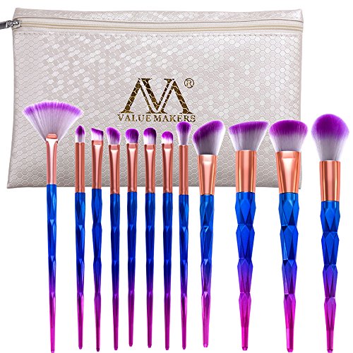 Make Up Pinsel ,VALUE MAKERS® 12 Stück Premium Pinselset Make-up Face Powder Foundation Creme Eyeliner Rouge Bürste Augen Kosmetik Mit Make-Up Taschen (Ein kleines Geschenk wird jeder Bestellung beigelegt) - 7