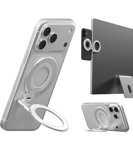 Urban Armor Gear Monarch Mag2 Dual Magnetring / Halterung Mit Ständer (360° Drehbar, Aufstellung Im Hoch- Und Querformat, Starke Doppelmagneten) Gunmetal Aimant Magsafe