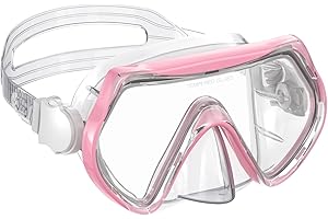 JWINTEE Masque de plongée avec tuba pour enfants de 4 à 14 ans, lunettes de natation pour garçons et filles avec cache-nez, anti-buée, vision panoramique à 180°, léger et étanche pour la natation et la