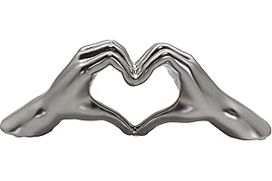 ‎GILDE GILDE Skulptur Keramik Figur Herz Kunstobjekt – Herz – Hand – Statue – Handwerk – 31 x 11 x 7 cm
