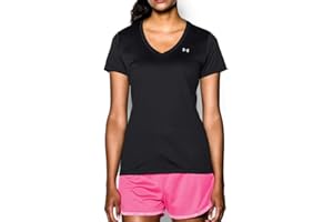 Under Armour Tech Short Sleeve V - Twist, Ladies T Shirt Made of 4-Way Stretch Fabric, Ultra-light & Breathable Running Apparel Women