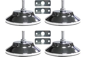 KISBEIBI 4 Stück Billardtisch Nivellierfüße, Metall Billardtisch Bein Leveler Edelstahl Verstellbar Metall-Tischhöhen-Erhöhung, Füße Einstellbare Tischbein Leveler für Billard Fußballtisch