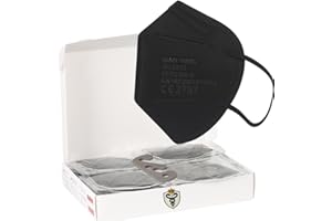 TAYOGO SS-Medical 50 Mascherine FFP2 Nere Certificate CE 2797 – 5 Strati, Filtrazione ≥99,5% – Anallergiche, Comode, Prive di Odore – Mascherina Nera Ultra Confortevole Confezionate Singolarmente