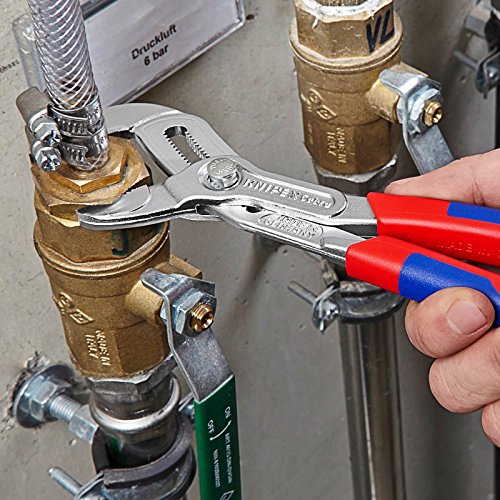 Knipex 87 05 250 Cobra, verchromte Hochleistungs-Wasserpumpenzange mit Schnelleinstellung und schlanken Mehrkomponenten-Griffhüllen, 250 mm - 3