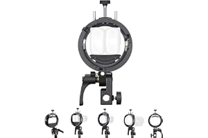 Godox S3 Speedlite-hållare, ± 90° inställning utrustad med skärmhål, Bowens blixthållare, kompatibel med GODOX V100/V1Pro/AD3
