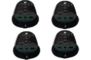 VIDOELETTRONICA 4 Pezzi Presa volante schuko nera 10/16A e tradizionale bipasso volante per prolunga (4 pezzi presa schuko 10/16a nero)