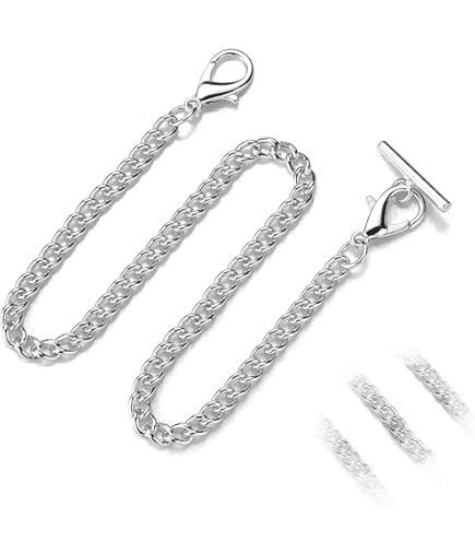 Catena Per Orologio Da Taschino Vintage - Argento O Bronzo, Con Clip - Foto 6