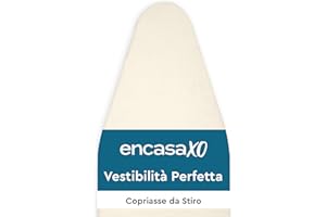 Encasa XO Housse Table à Repasser avec Feutre épaisseur 4 mm - Naturel - Plain Couleurs Cotton, Elastic (Convient à la Norme X-Large Boards of 135x45 cm) Réfléchissant à la Chaleur