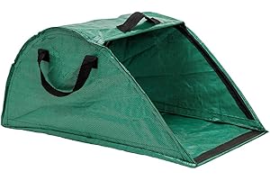 EUROtops Laubsammler mit Kehrkante | 100 l Volumen | Reißfest & leicht | 3 Griffe | Bequemes Aufsammeln von Laub & Fallobst | Grün-Schwarz