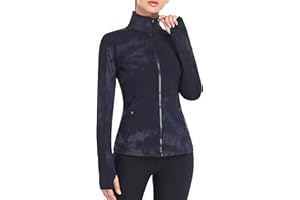 VUTRU Giacca sportiva da donna, a maniche lunghe, per fitness, yoga, fitness, fitness, con tasche, foro per il pollice, traspirante