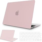 NPUOLS MacBook Air 13.6 Inch Case 2026 2025 2024 2022, Matte Pink | Case Model A3449 A3240 A3113 A2681 Chips M5 M4 M3 M2, Sli