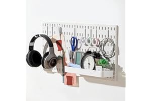 Keepo Kit di combinazione per pannelli forati, pannelli forati e accessori modulari da appendere per organizer da parete, organizzazione di artigianato, espositore per ornamenti, conservazione della