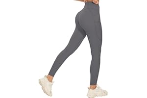 ChunyChi Leggins Deportivos Mujer Largos con Bolsillos, Legegings Opacos de Cintura Alta, Mallas Deporte Mujer Leggins Mujer Push Up para Yoga, Fitness, Longitud Fácilmente Acortable