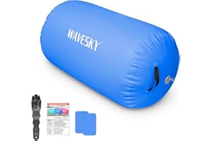WAVESKY Aufblasbare Air Rolle Track, 80 / 120cm Air Roll Turnen Gymnastik Tumbling Matte, Air Barrel Air Tumbling Track für zuhause, Outdoor, Fitness, Training