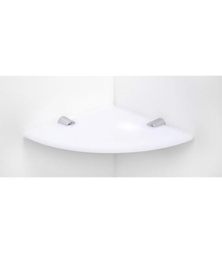 Étagère en verre - avec fixations chromées - pour la salle de bain