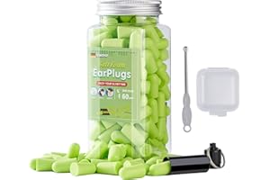 UWIYO 60 paires bouchons d'oreille en mousse souple avec étui de transport en aluminium, Bouchons d Oreille pour Dormir, protection auditive pour sommei, réduction du bruit, travail, étudier, Voyager