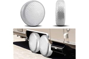 YBB Reifentaschen,RV Reifenschutzhülle,Universal Sonnenschutz Reifen Abdeckungen,Staubdichte Abdeckungen,4 Stück Wasserdicht Aluminium-film Reifentasche für Auto RV, Passend für mit 36-39 Zoll Durchmesser