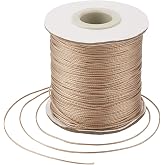 Craftdady 185 Yards Braided Waxed Cord (169 Meters) Imitation Polyester Waxed Cord 0.5mm for DIY Necklace Bracelet Jewelry Ma