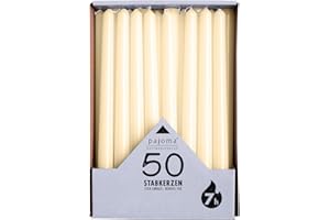 pajoma Świece w kolorze szampana, 50 sztuk, wysokość 25 cm, czas palenia ok. 7 godzin