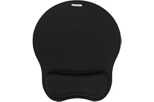 TIDALSOIL Ergonomic Mouse Pad with Wrist Support with Non-Slip PU Base, Pain Relief Memory Foam Mousepad for Office & Home, Black