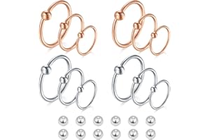 LAURITAMI 1 Pair 16G Lip Rings Spike Arrow Stainless Steel 8/10/12mm Silver Horseshoe Septum Ring Piercing Jewellery