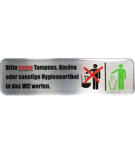 BIKE-label 3D Klo Aufkleber 80x80 Mm 4er Set - Keine Hygieneartikel Ins WC