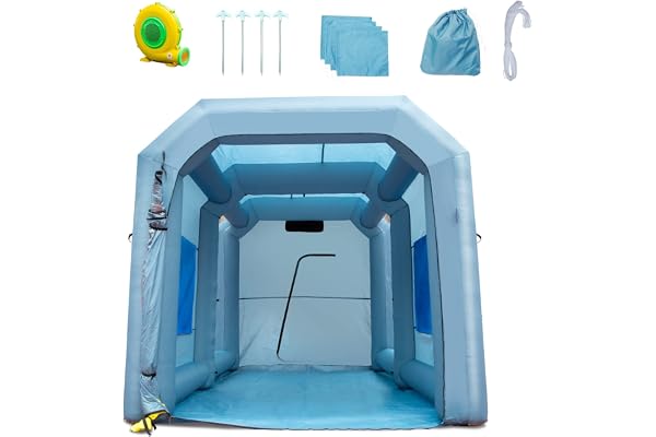 VEVOR Cabine de Peinture Gonflable 4x2,95x2,75 m Tente Peinture Gonflable Automobile en Oxford 210D avec Système de Filtration Souffleurs 900 W Station de Travail pour Pose de Peinture Atelier Garage