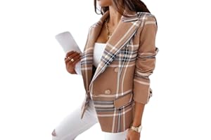 Onsoyours Blazer Elegante Donna Maniche Lunghe Tinta Unita Slim Fit Giacca da Abito Business Casuale Corto Cappotto Blazer